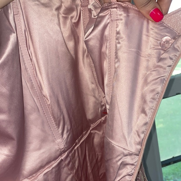 Bardot Strap Pink Lace Dress - Picture 11 of 16